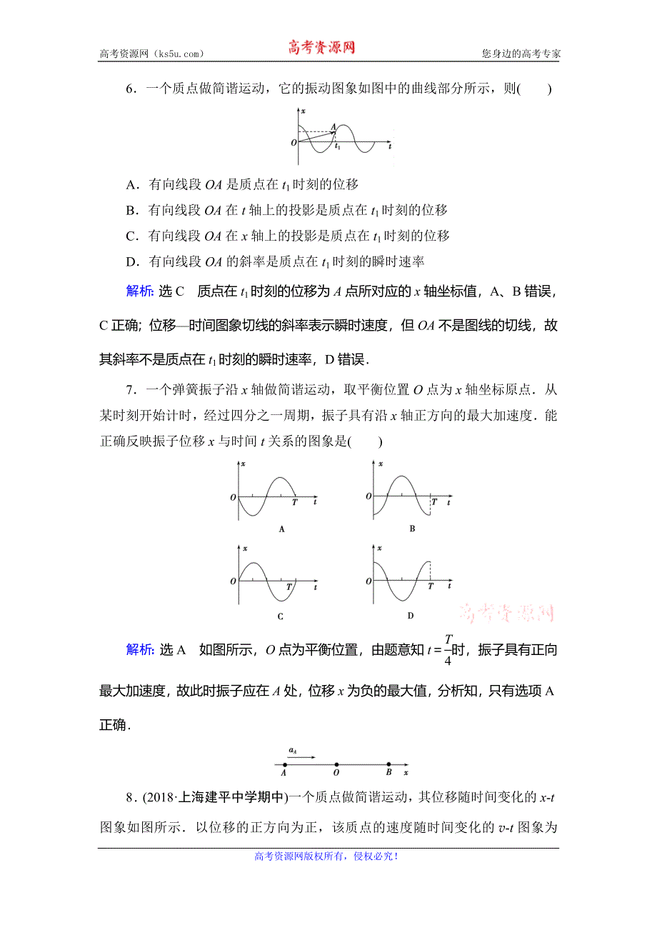 2019-2020学年人教版高中物理选修3-4学练测精练：第11章 机械振动 第1节 WORD版含解析.doc_第3页