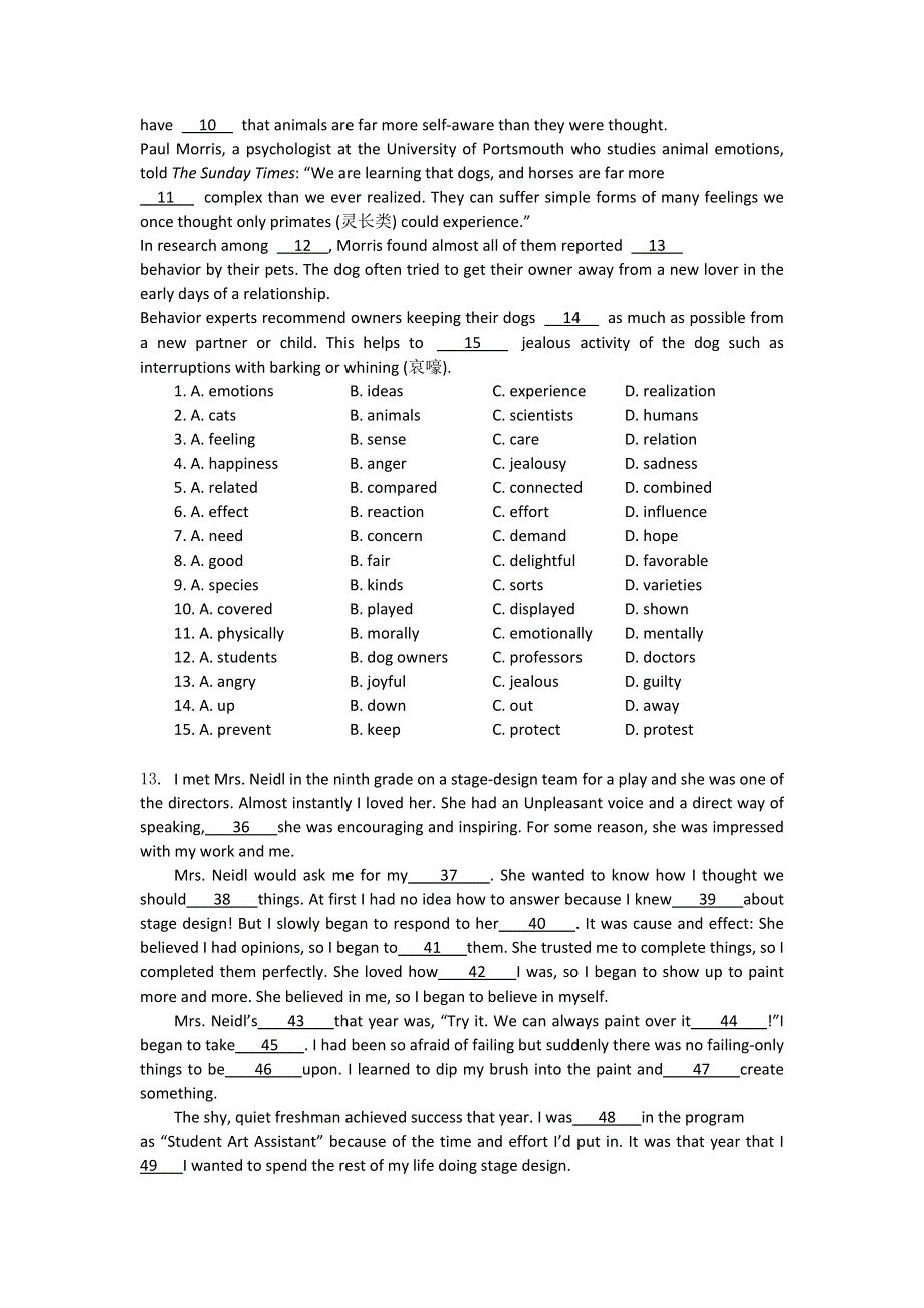 吉林省吉林一中2013-2014学年高一上学期英语（必修2）同步验收过关检测10 WORD版含解析.doc_第3页