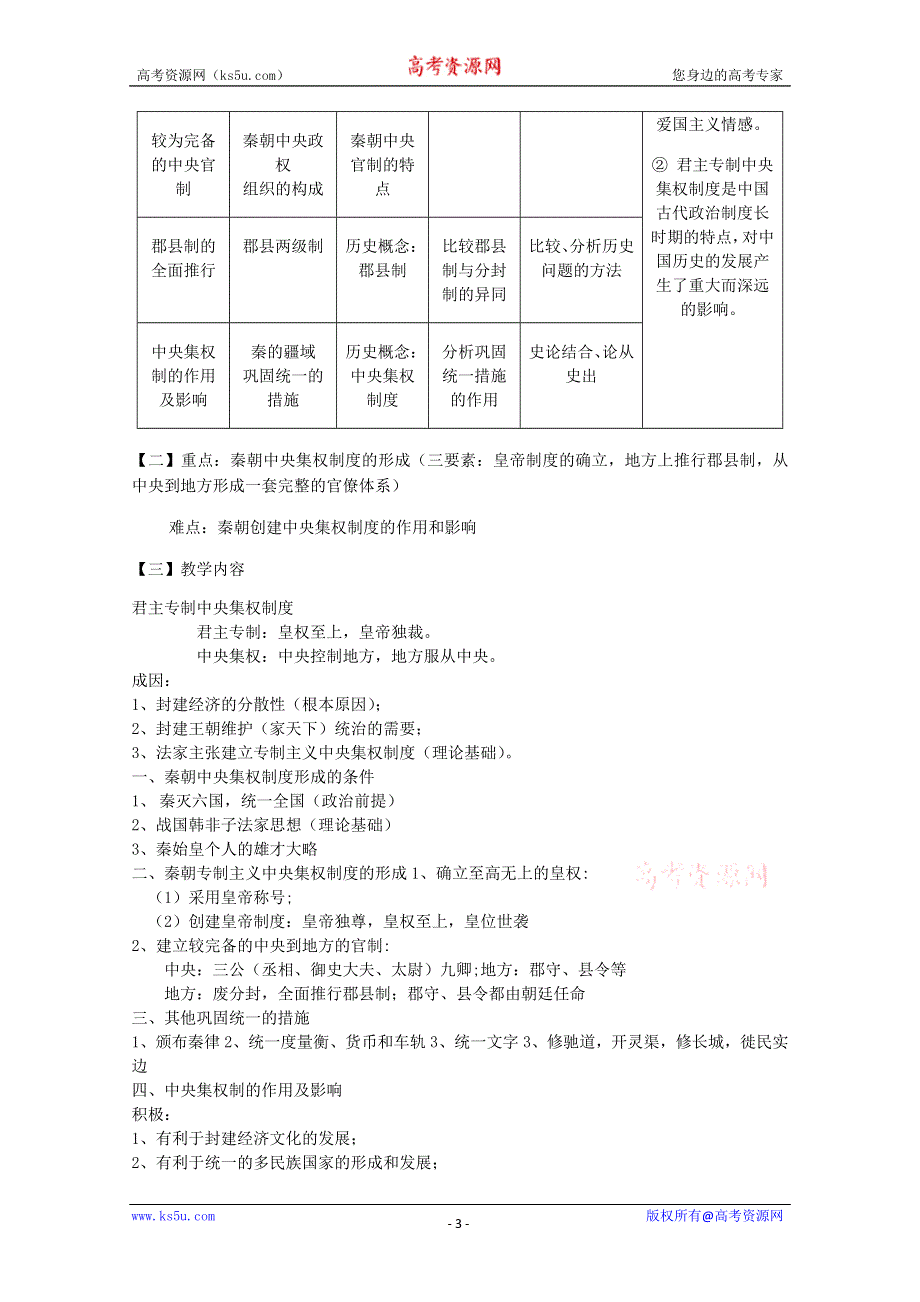 2012高一历史学案：1.1《第一节中国早期政治制度的特点》133（人民版必修1）.doc_第3页