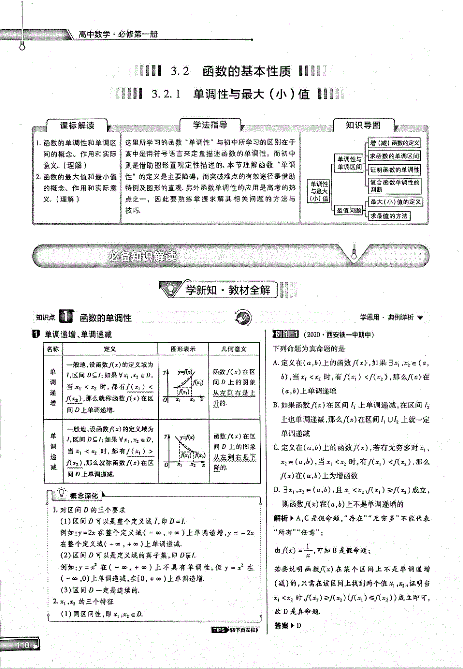 2021年高中数学 第3章 一函数的概念与性质 第2节 函数的基本性质 1 单调性与最大（最小）值知识点、关键能力、解题通法、易混易错和专题归纳试题（PDF）新人教版必修1.pdf_第1页