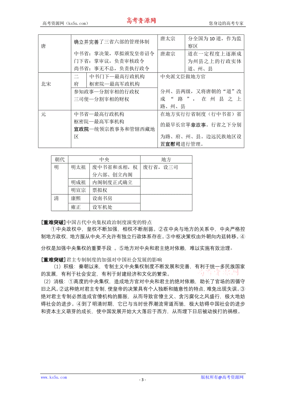 2012高一历史学案：1.2《第二节走向大一统的秦汉政治》154（人民版必修1）.doc_第3页