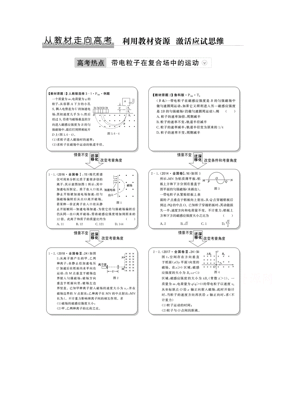 2020高考物理鲁科版讲义：选修3-1 第九章 从教材走向高考（高考热点——带电粒子在复合场中的运动） WORD版含答案.doc_第1页