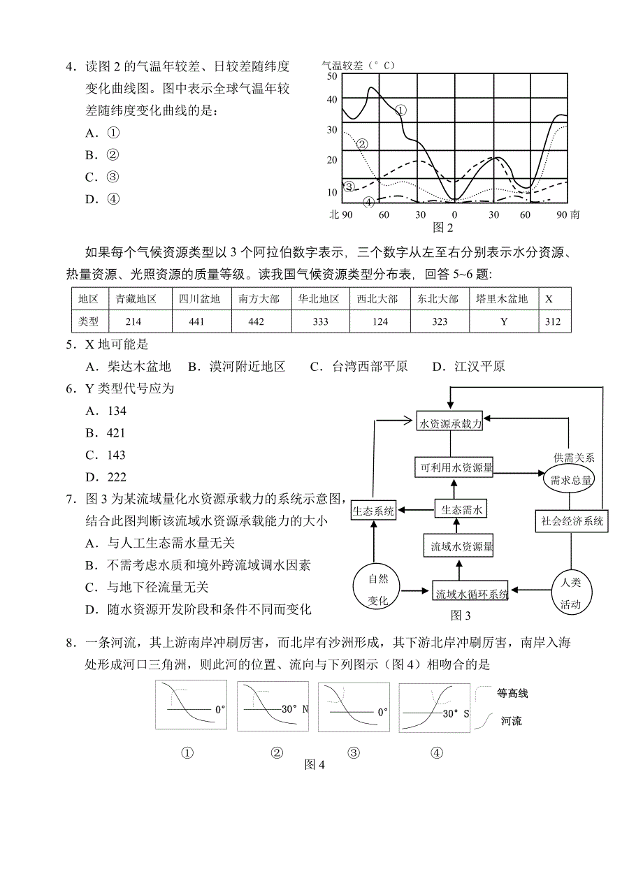 天河区2007届普通高中毕业班综合测试（地理新人教）.doc_第2页