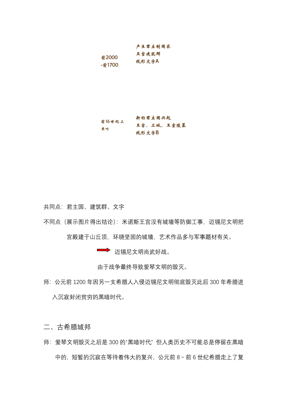 2012高一历史教案 2.1 爱琴文明与古希腊城邦制度 10（岳麓版必修1）.doc_第3页