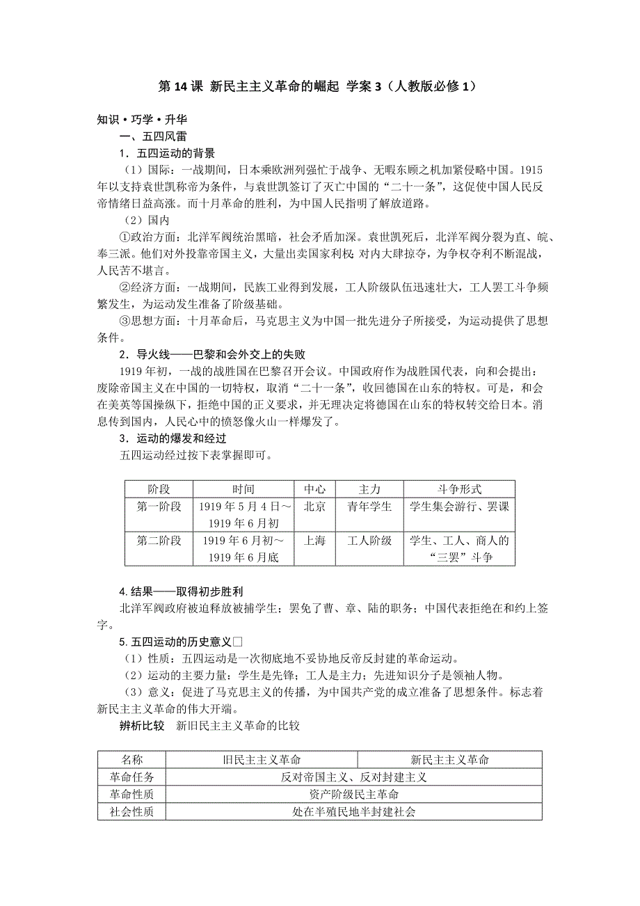 2012高一历史学案 4.5 新民主主义革命的崛起 6（人教版必修1）.doc_第1页