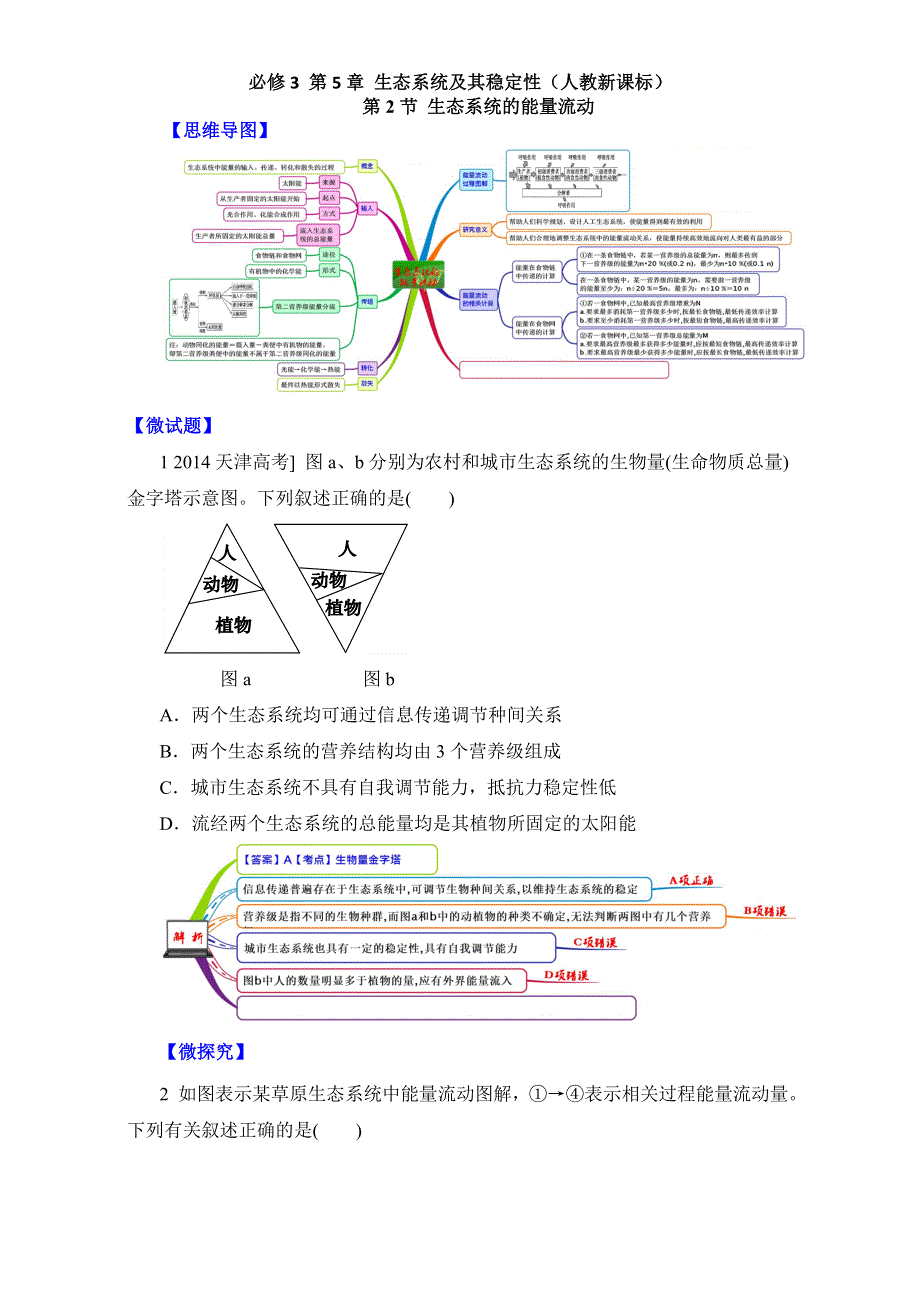 图解教材&人教版高中生物必修3（思维导图 微试题）5.doc_第1页