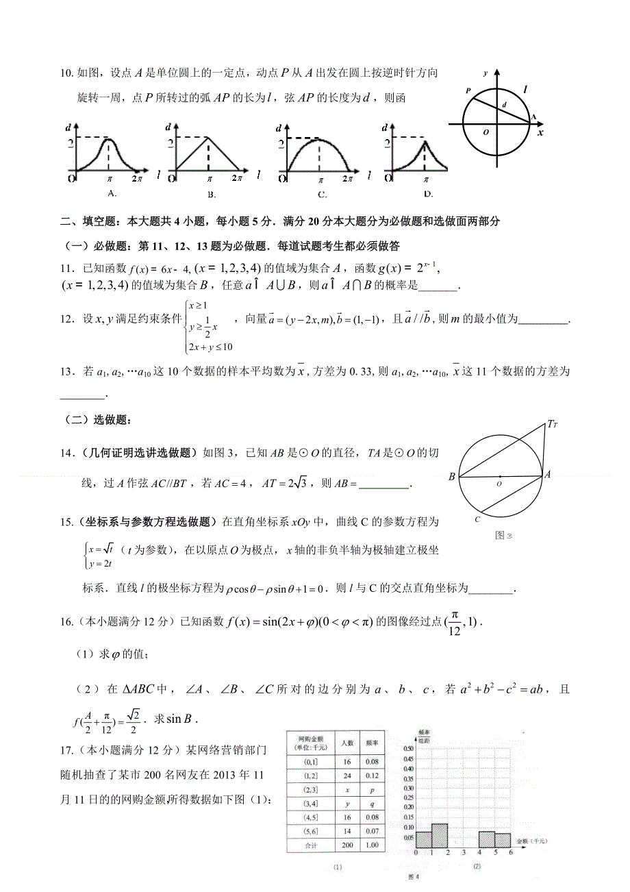 广东省汕头市潮师高级中学2014届高三下学期期中考试数学（文）试题 WORD版无答案.doc_第2页