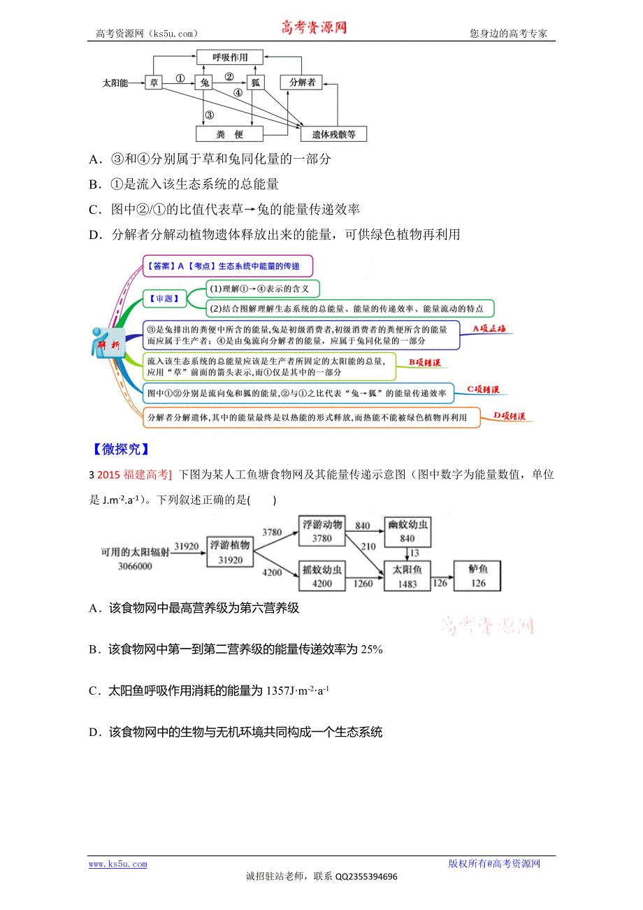 图解教材·人教版高中生物必修3（思维导图+微试题）5.2生态系统的能量流动 WORD版含答案.doc_第2页