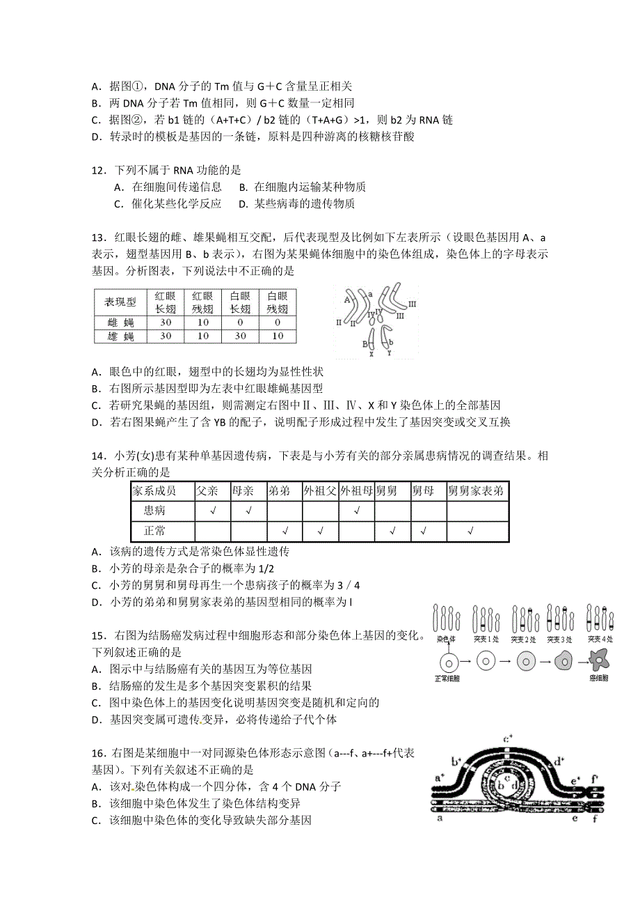 北京市朝阳区2013届高三上学期期末考试生物试题 WORD版含答案.doc_第3页