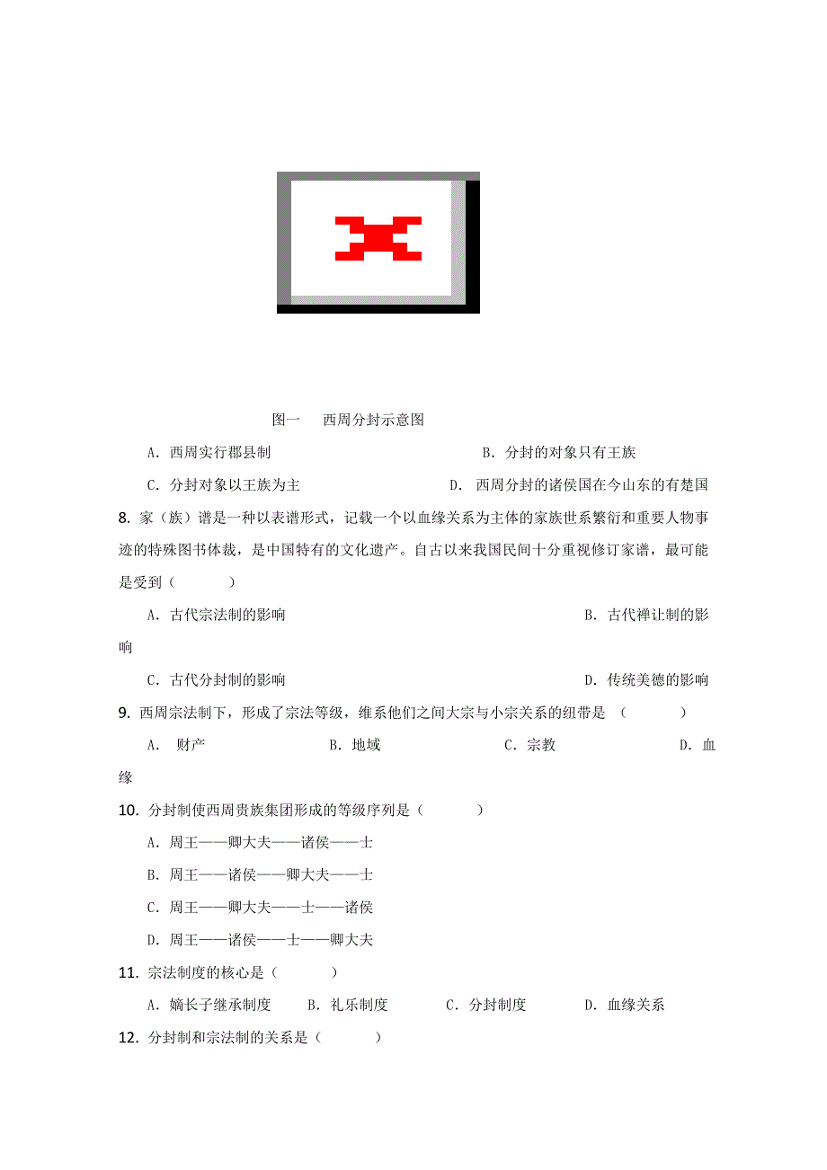 夏、商、西周的政治制度基础练习题1.doc_第2页