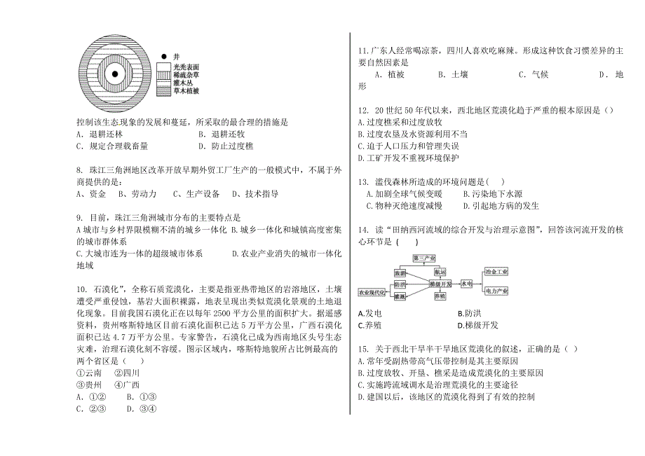 吉林省吉林一中2012-2013学年高二上学期期中 地理试卷.doc_第2页