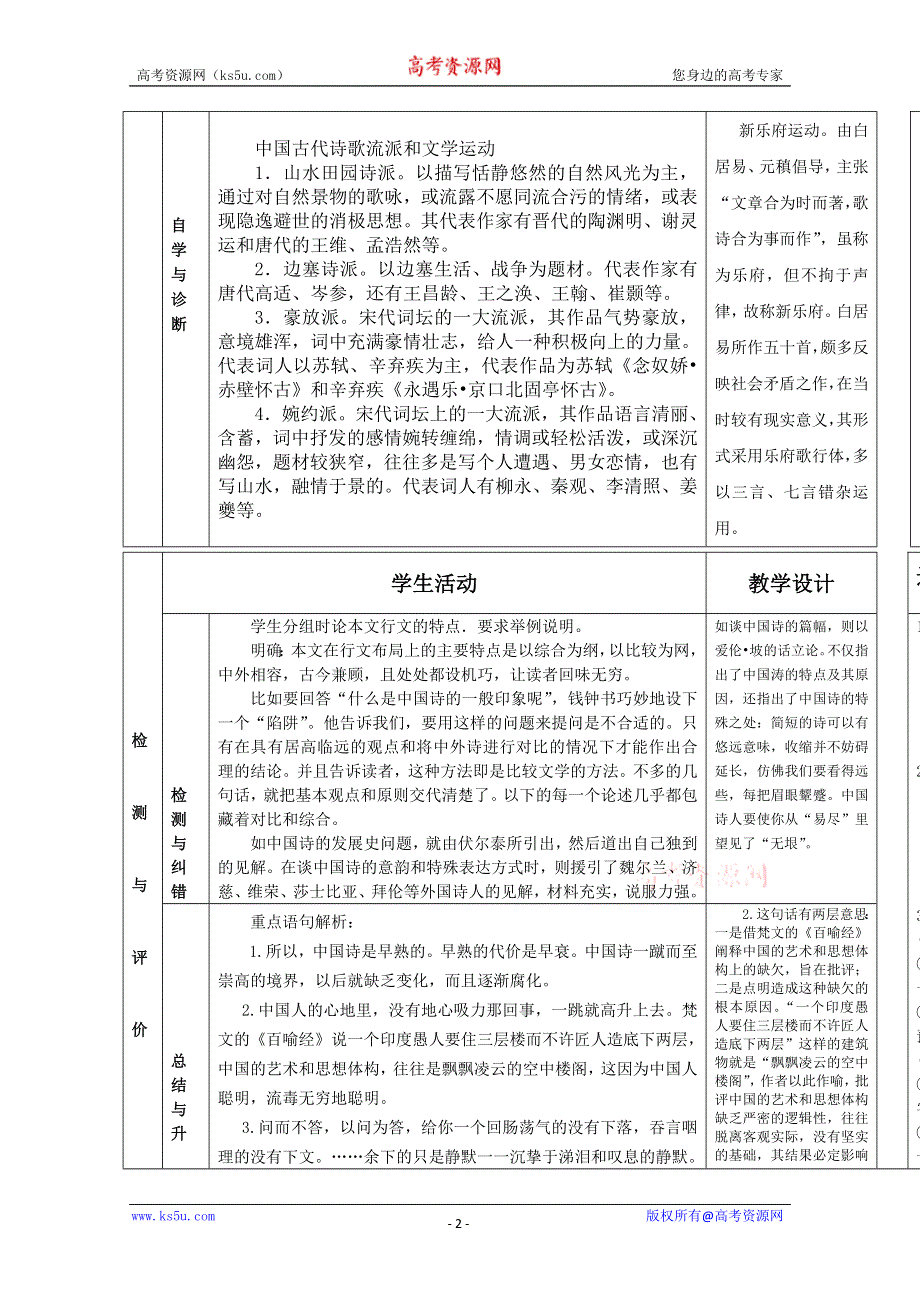 2014学年甘肃省金昌市第一中学高二语文精品学案：《谈中国诗》（新人教版必修5）.doc_第2页