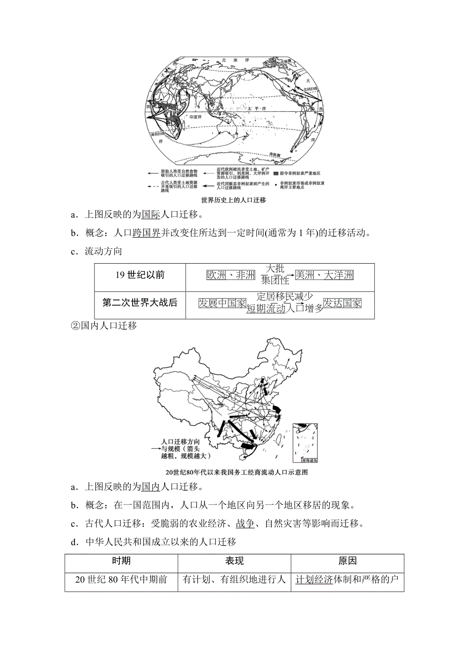 2022新高考地理湘教版一轮总复习学案：第五章 第19讲　人口迁移、地域文化与人口 WORD版含答案.doc_第2页