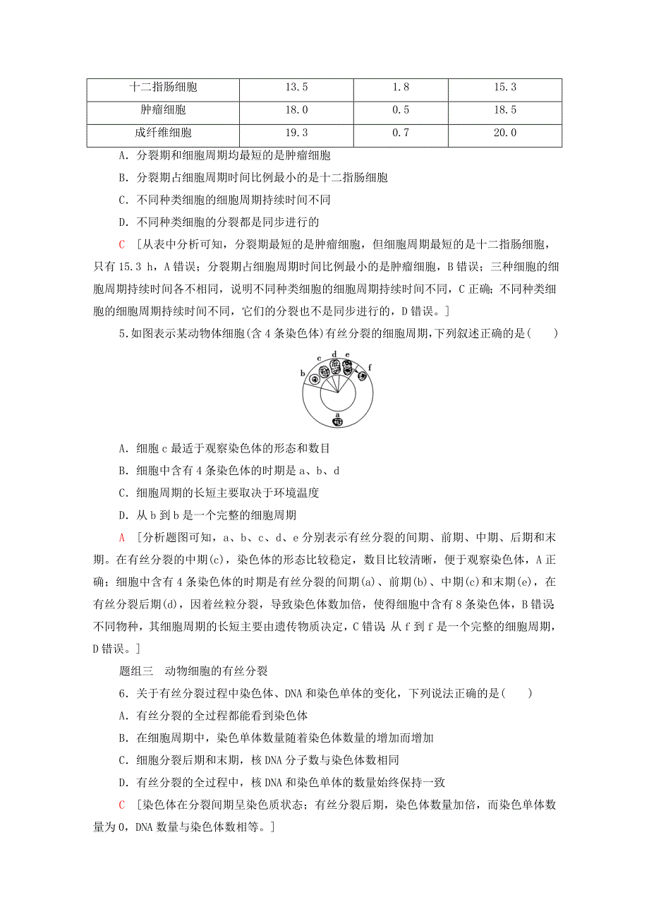 2020-2021学年新教材高中生物 第4章 细胞增殖、分化、衰老和死亡 第1节 第1课时 细胞增殖和有丝分裂课时分层作业（含解析）苏教版必修1..doc_第2页