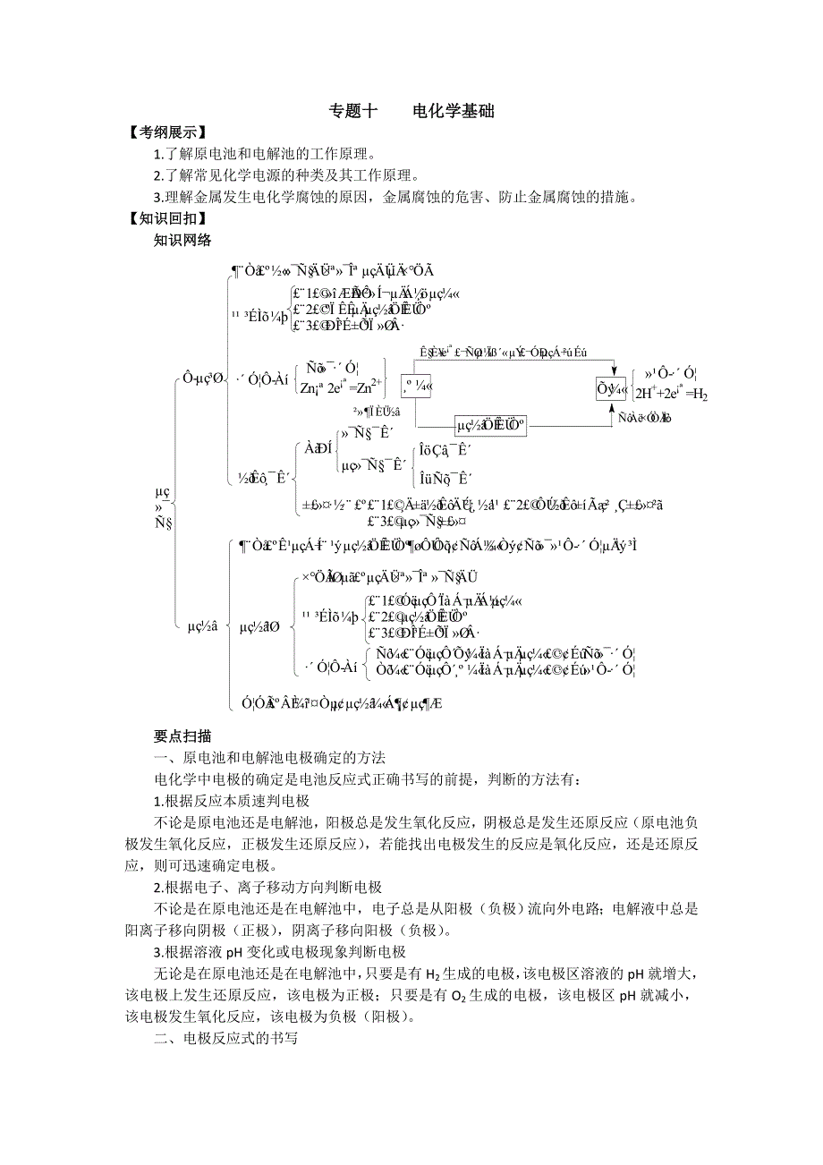 山东省潍坊市临朐一中2012届高三化学二轮复习学案：专题10 电化学基础.doc_第1页