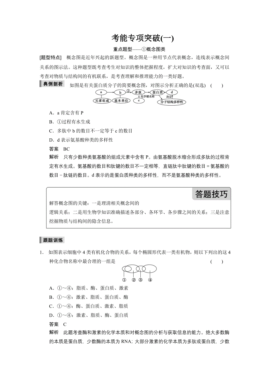 《步步高》2015高考生物（人教版）一轮复习考能专项突破1.doc_第1页