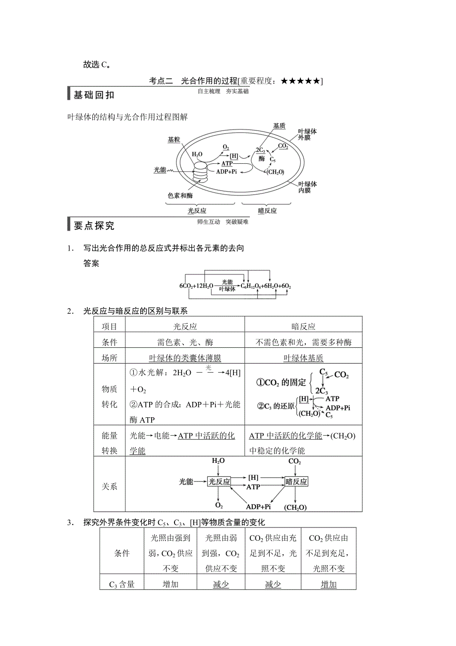 《步步高》2015高考生物（人教版）一轮精品讲义：第10讲 光与光合作用.doc_第3页