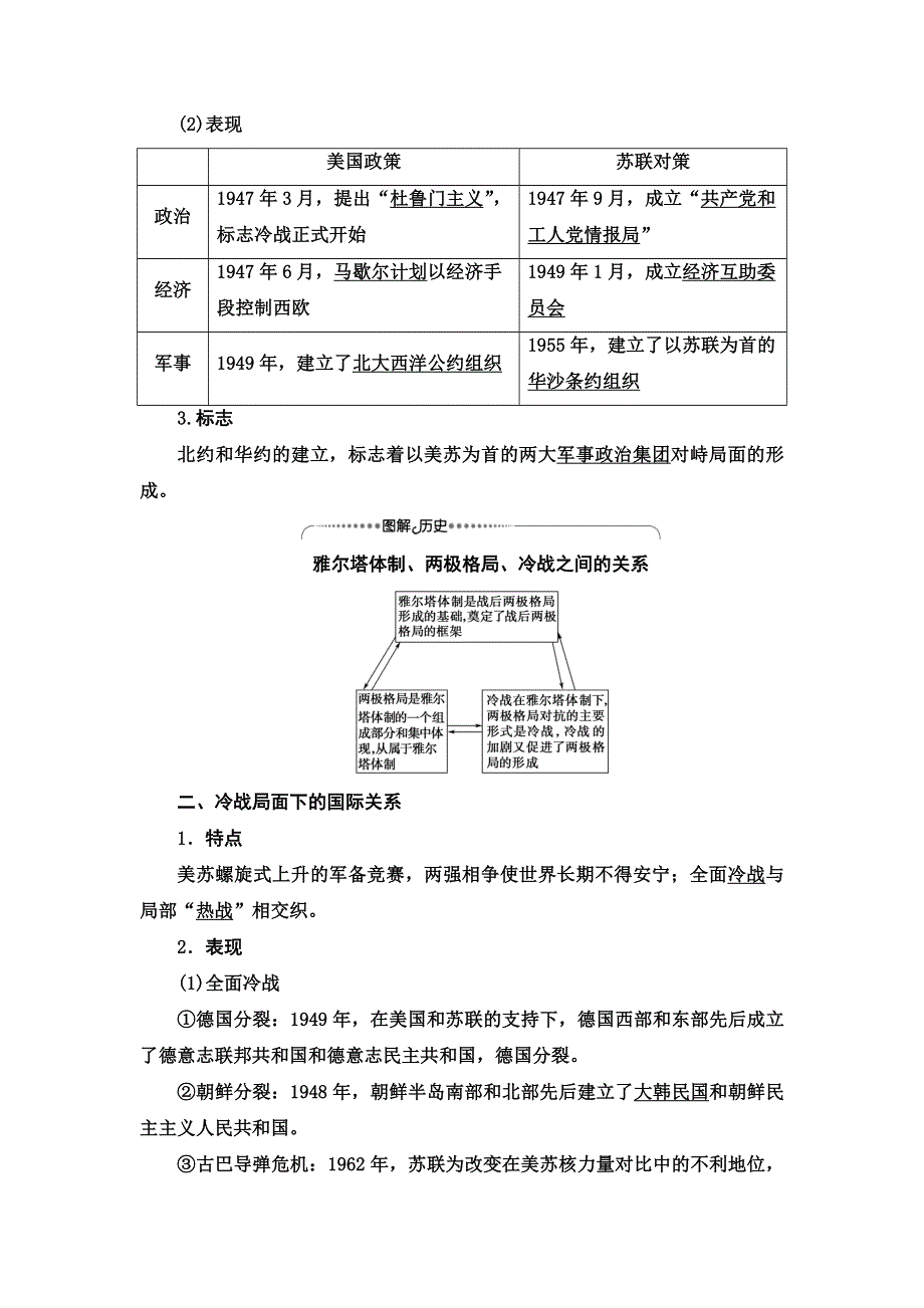 2021-2022同步高一人民版历史必修1学案：专题9 1　美苏争锋 WORD版含答案.doc_第2页