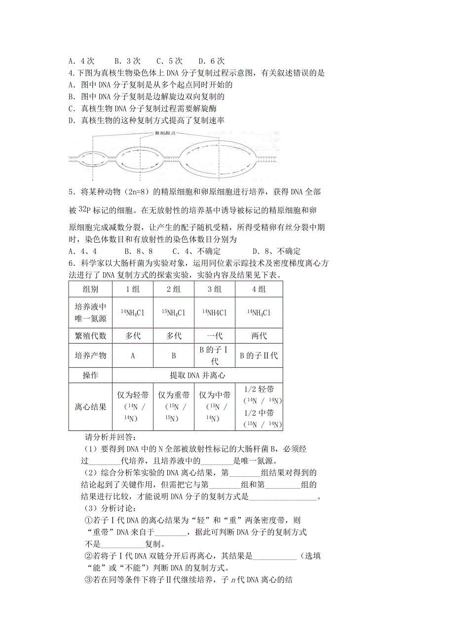 北京市第四中学高考生物总复习学案：遗传与进化——遗传的分子基础 DNA的复制及复制证据 .doc_第2页