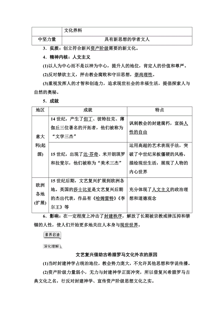 2021-2022同步新教材历史部编版中外历史纲要下学案：第4单元 第8课　欧洲的思想解放运动 WORD版含答案.doc_第2页