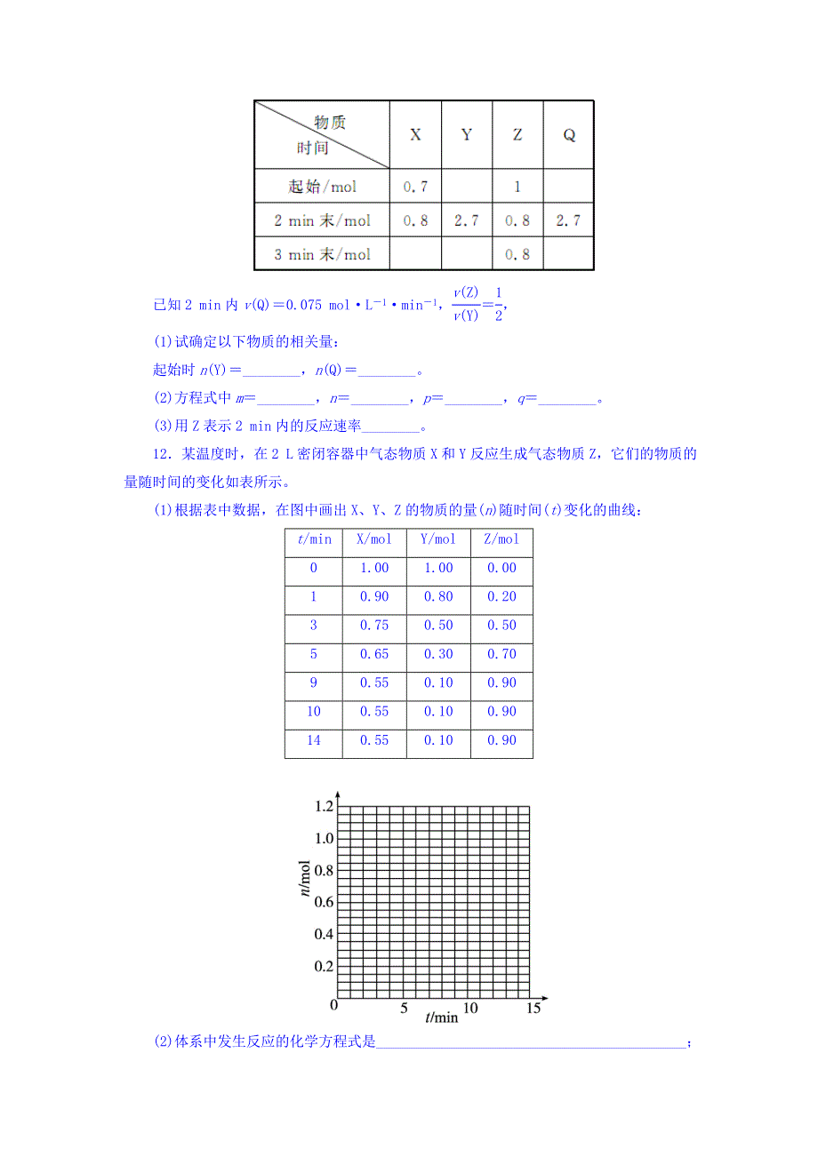 2017-2018学年人教版选修4 第二章 第一节 化学反应速率 作业 WORD版含答案.doc_第3页