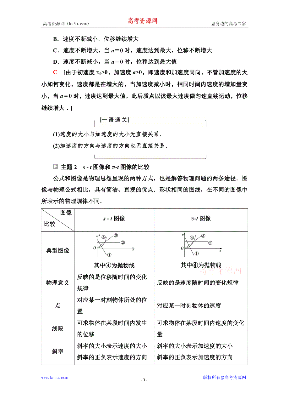 2021-2022学年新教材粤教版物理必修第一册学案：第1章 运动的描述 章末综合提升 WORD版含答案.doc_第3页