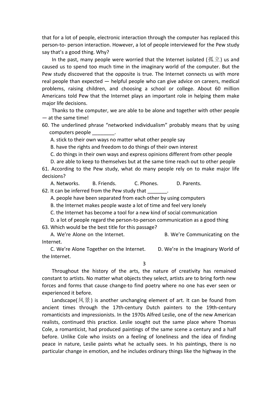 2012高三英语阅读理解专项训练：社会生活类3.doc_第2页