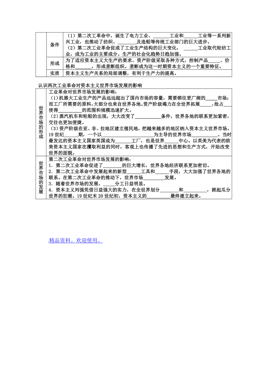 2012高二会考历史复习填空式提纲：5、新航路的开辟、殖民扩张与资本主义世界市场的形成和发展（人民版必修2）.doc_第3页