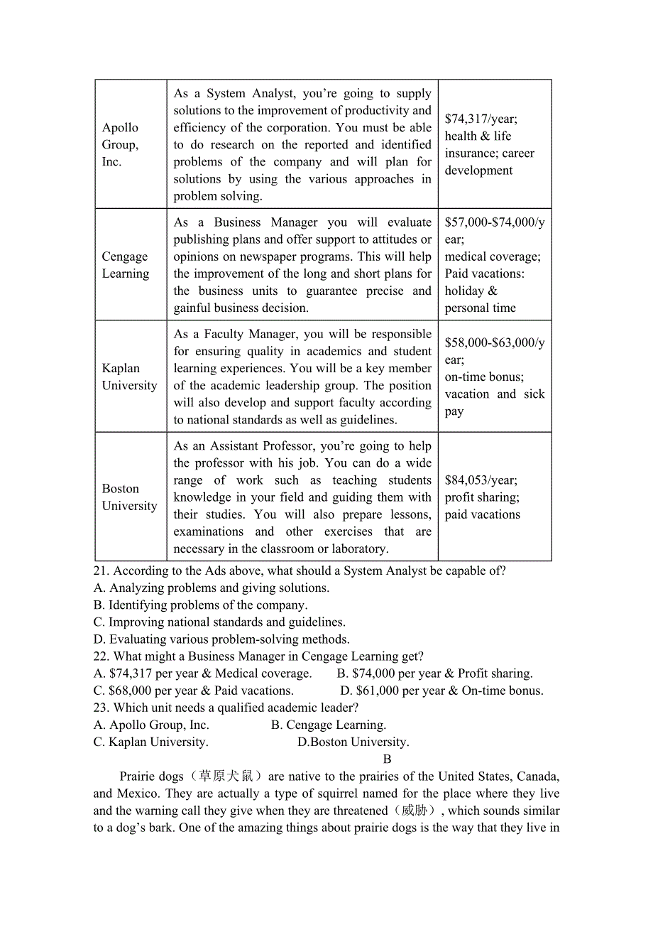 江苏省启东市吕四中学2020-2021学年高一3月检测英语试卷 WORD版含答案.doc_第3页