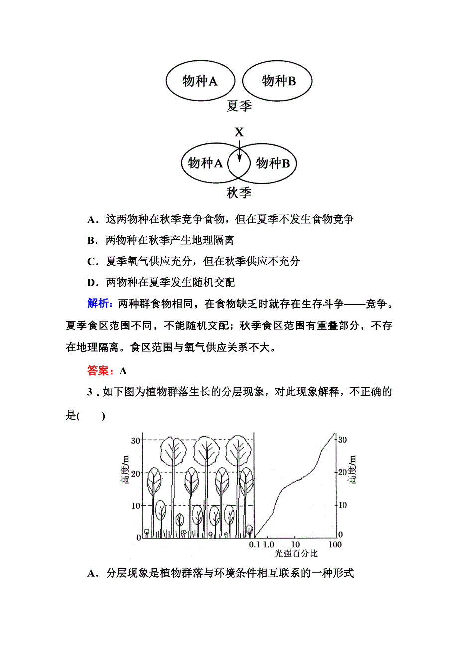 2014届高考红对勾生物一轮复习课时作业32 群落的结构　群落的演替 WORD版含解析.doc_第2页