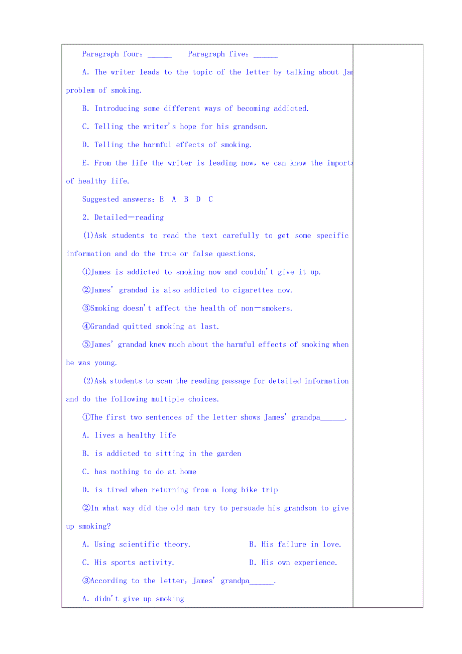 广东省罗定市泷州中学高中英语选修六UNIT 3 A HEALTHY LIFE WARMING UP AND READING 教案 .doc_第2页