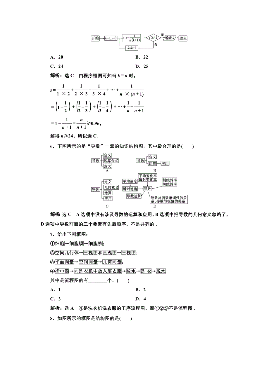 2017-2018学年人教版高中数学选修1-2教材用书；第四章 框图 阶段质量检测 B卷 能力素养提升 WORD版含答案.doc_第2页