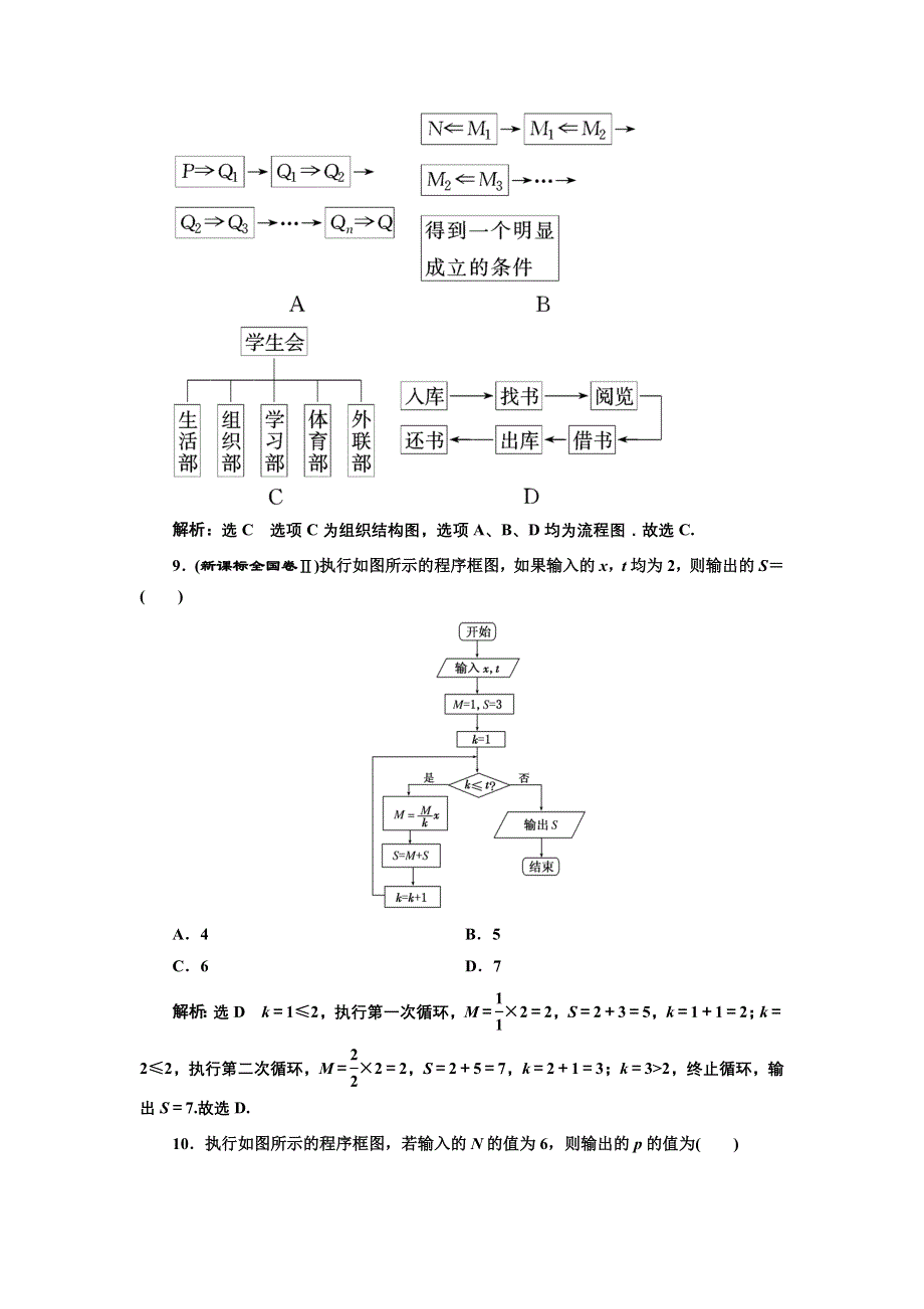 2017-2018学年人教版高中数学选修1-2教材用书；第四章 框图 阶段质量检测 B卷 能力素养提升 WORD版含答案.doc_第3页