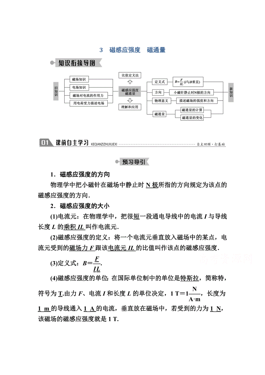 2020-2021学年物理教科版选修3-1教案：3-3　磁感应强度　磁通量 WORD版含解析.doc_第1页