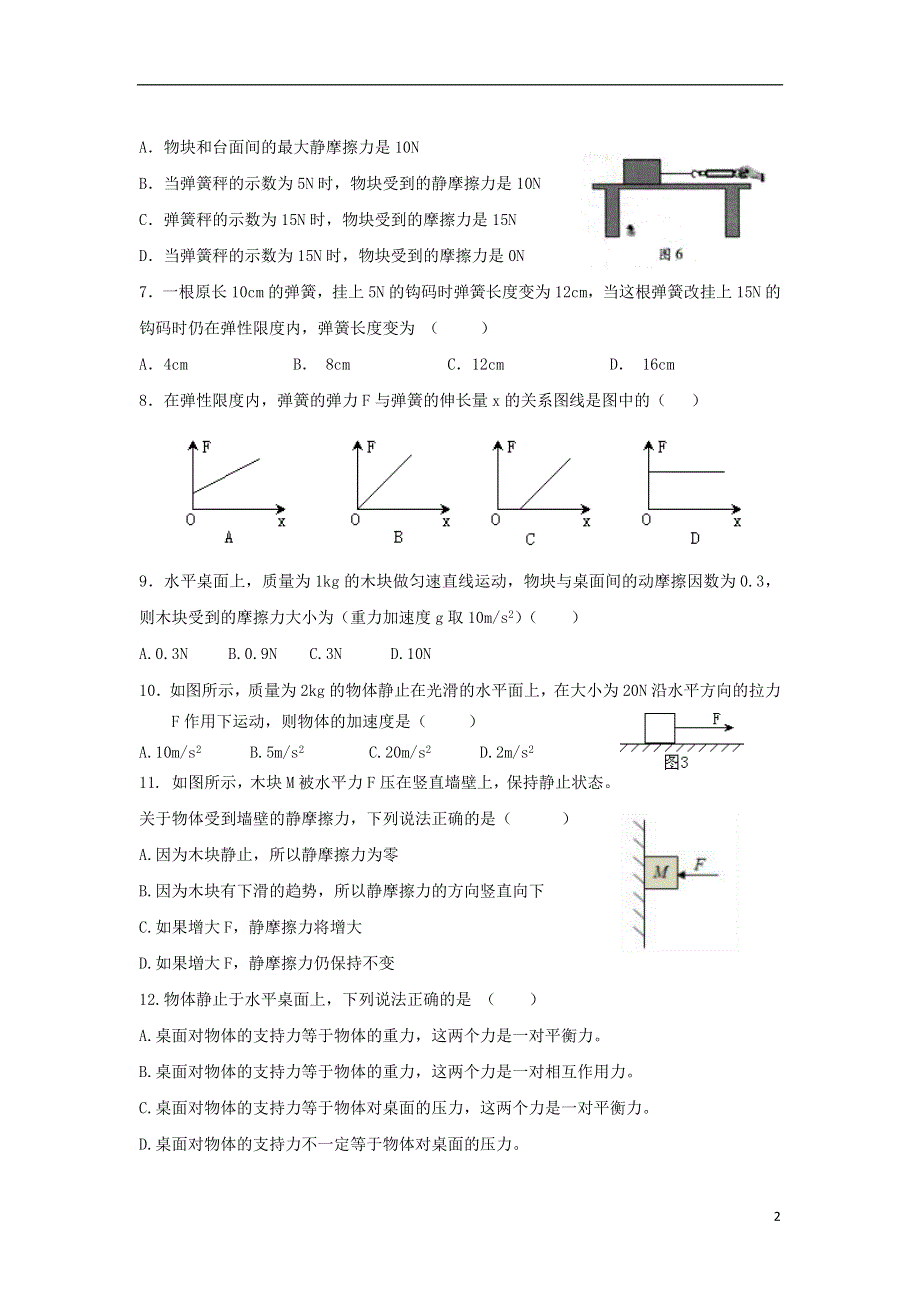 广东省珠海市艺术高级中学2020-2021学年高一物理下学期期中试题（答案不全）.doc_第2页