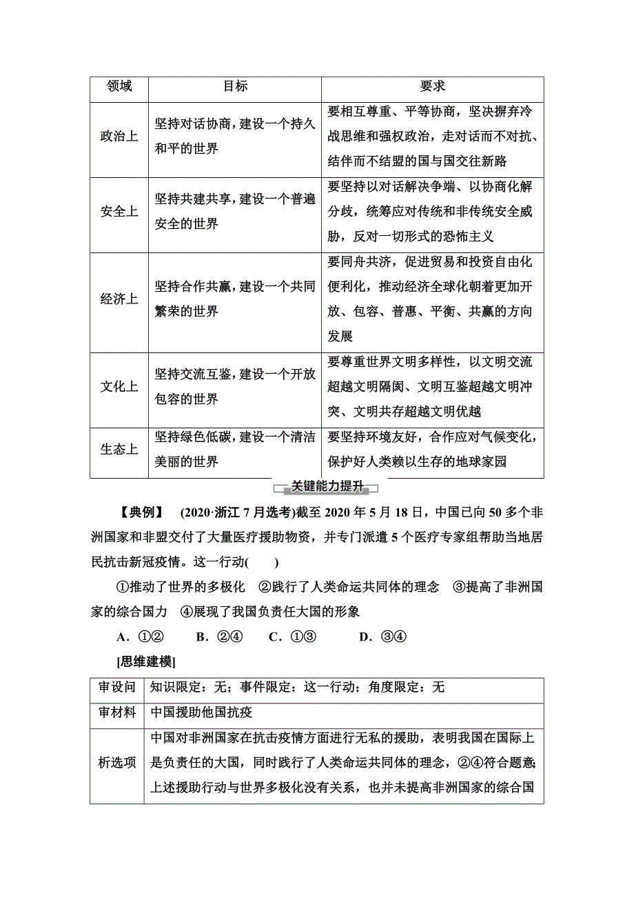 2021-2022学年新教材部编版政治选择性必修1学案：第2单元 第5课 第2框　构建人类命运共同体 WORD版含答案.doc_第3页