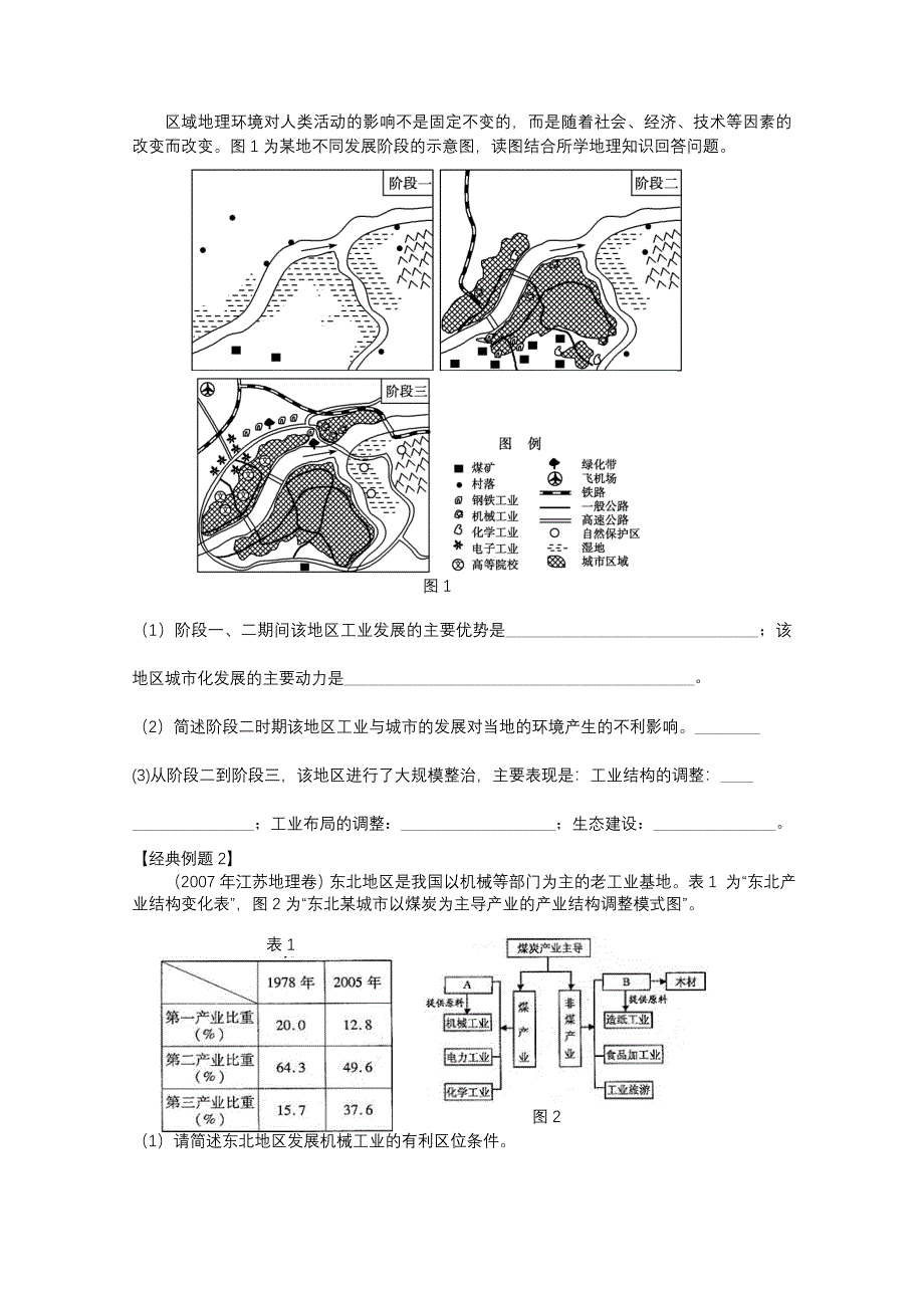 2012高二地理学案：第一单元 第三节 区域发展阶段与人类活动（鲁教版必修3）.doc_第2页