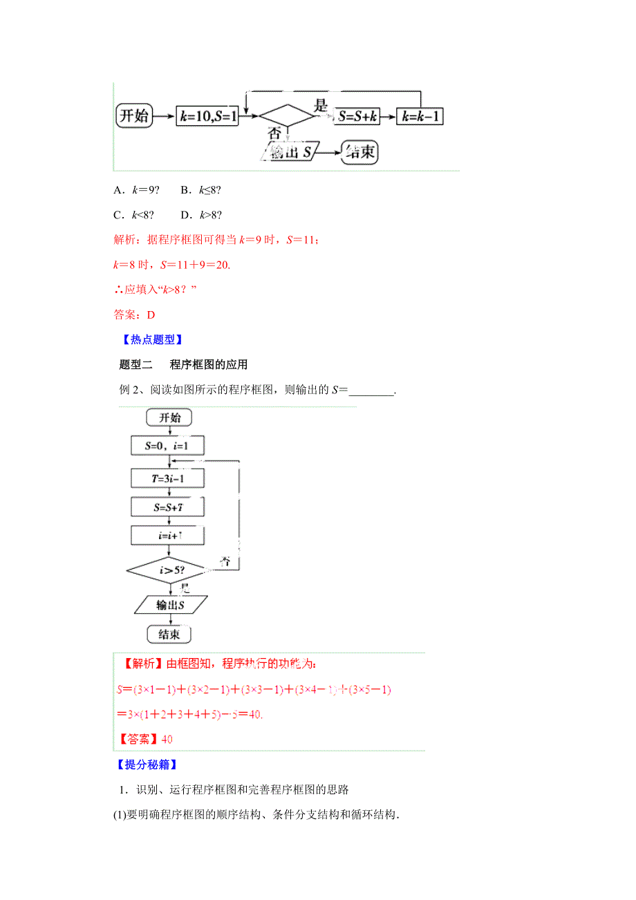 备战2015高考理数热点题型和提分秘籍 专题69 算法与程序框图（解析版）.doc_第2页