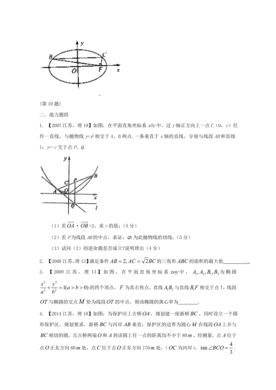 备战2017高考十年高考数学分项版 专题09 圆锥曲线（江苏专版）（原卷版） WORD版缺答案.doc_第3页