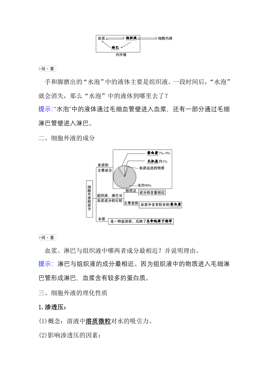 2020-2021学年生物人教版必修3学案：1-1 细胞生活的环境 WORD版含解析.doc_第2页