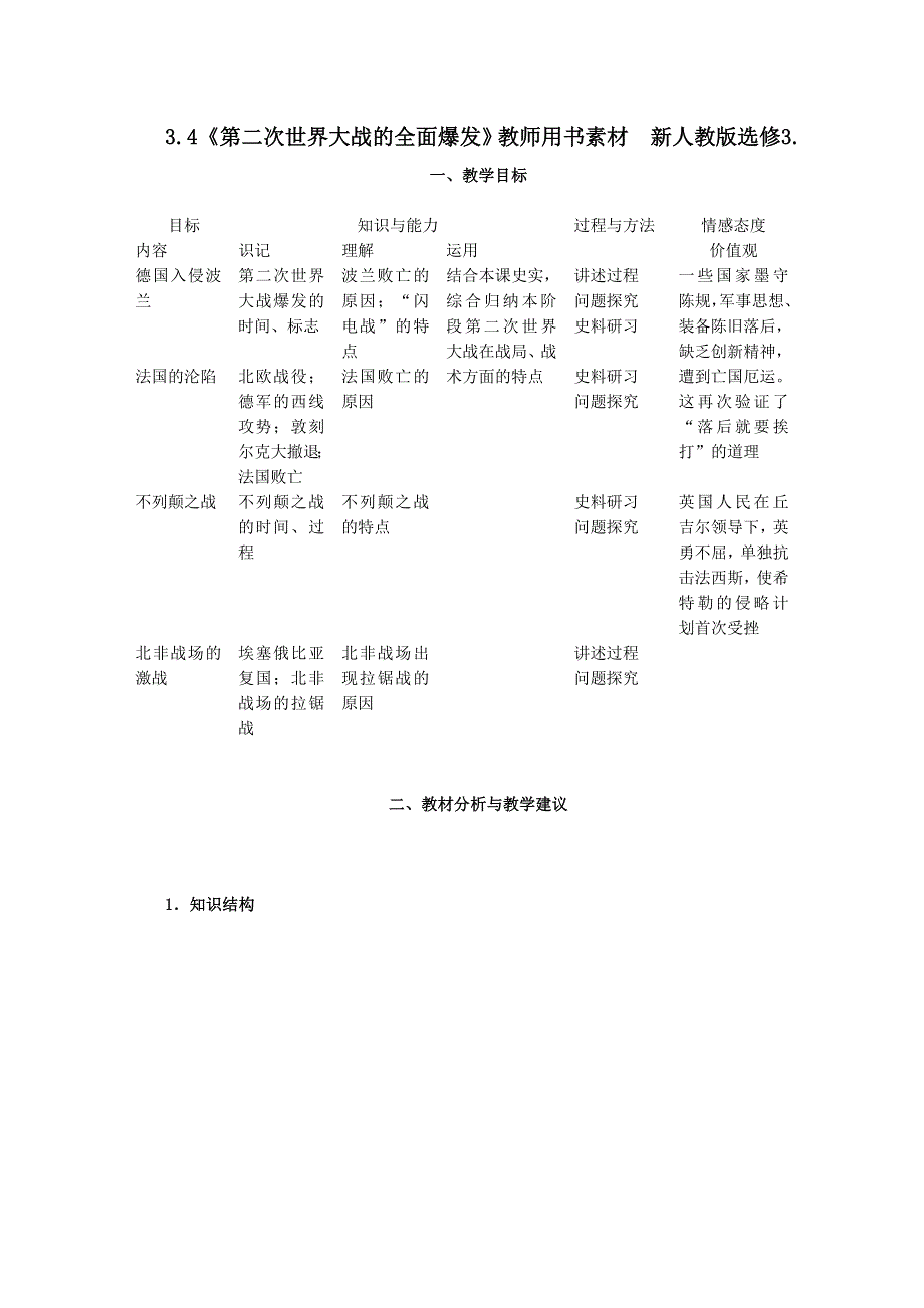 2012高二历史：3.4《第二次世界大战的全面爆发》教师用书素材新人教版选修3.doc_第1页