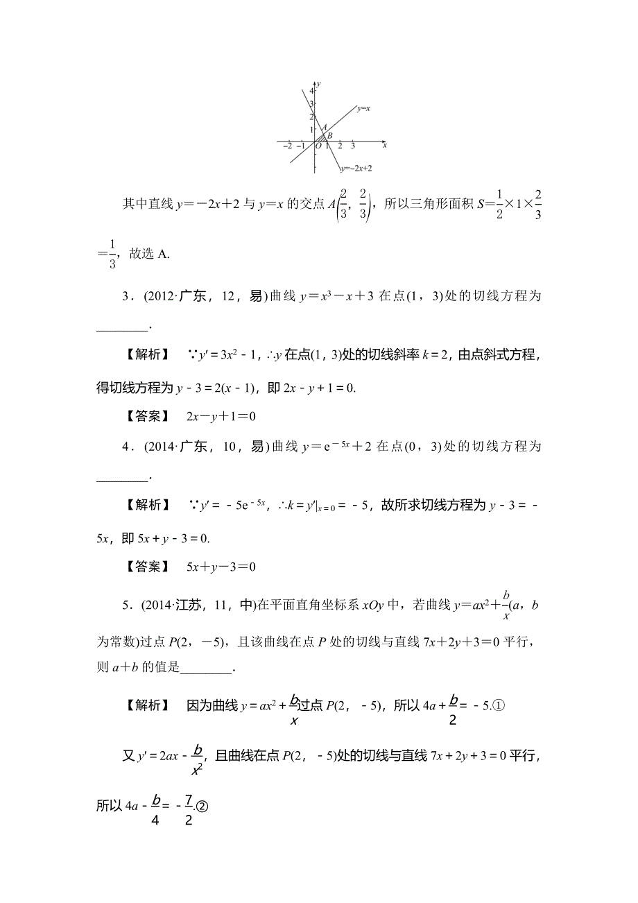 《高考一本解决方案》2016年理科数学考纲专题解读 考点题组训练：专题五 导数及其应用 WORD版含答案.doc_第3页