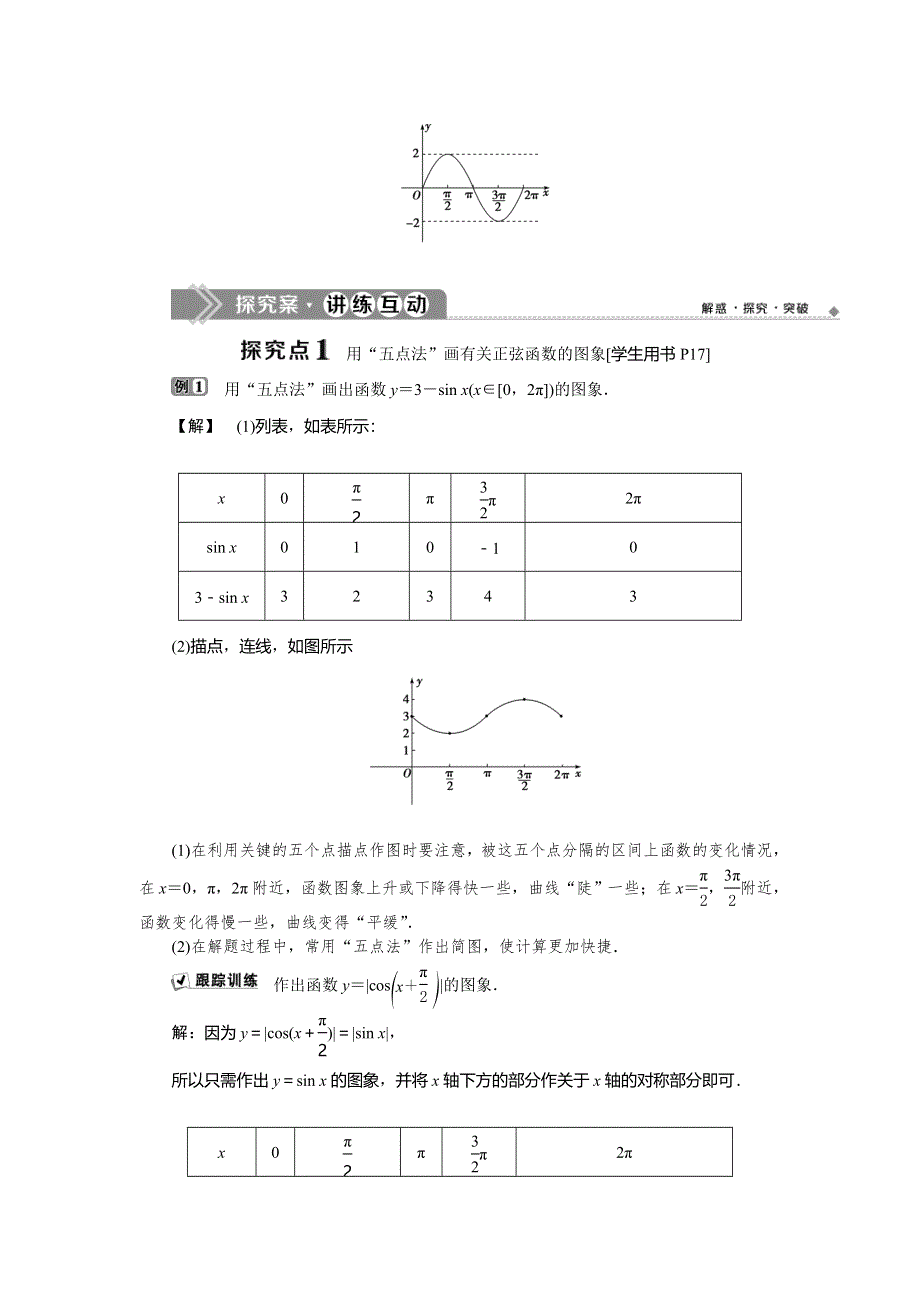 2019-2020学年数学必修四人教B版新素养同步讲义：第一章1．3-1第1课时正弦函数的图象与性质 WORD版含答案.doc_第3页