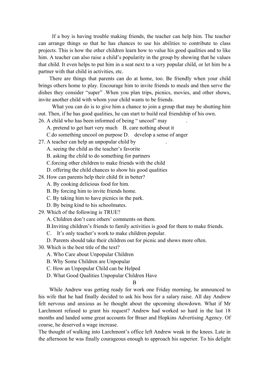 广东省河源市龙川县一中2015届高三10月月考英语试卷.doc_第3页