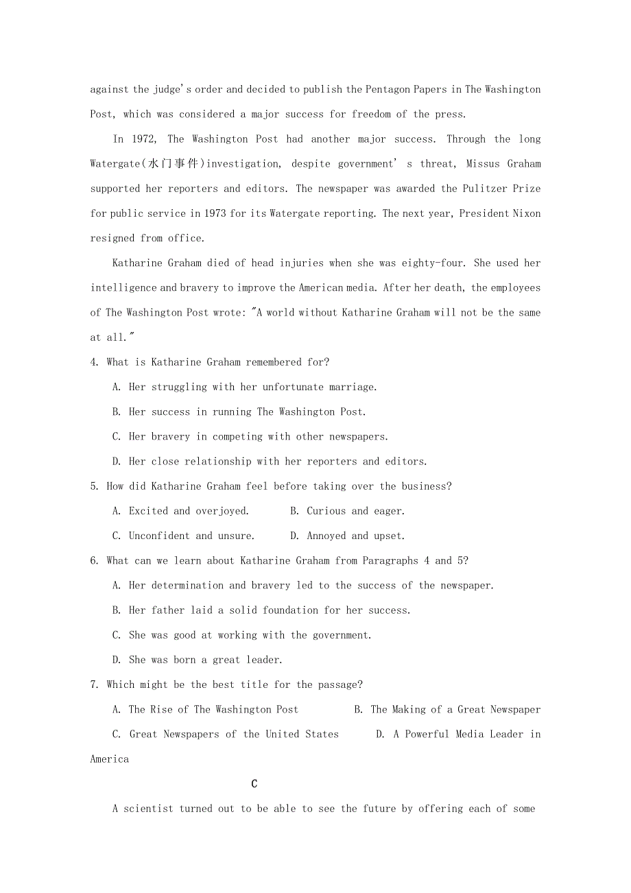 吉林省延边第二中学2020-2021学年高二英语上学期第一次月考试题.doc_第3页