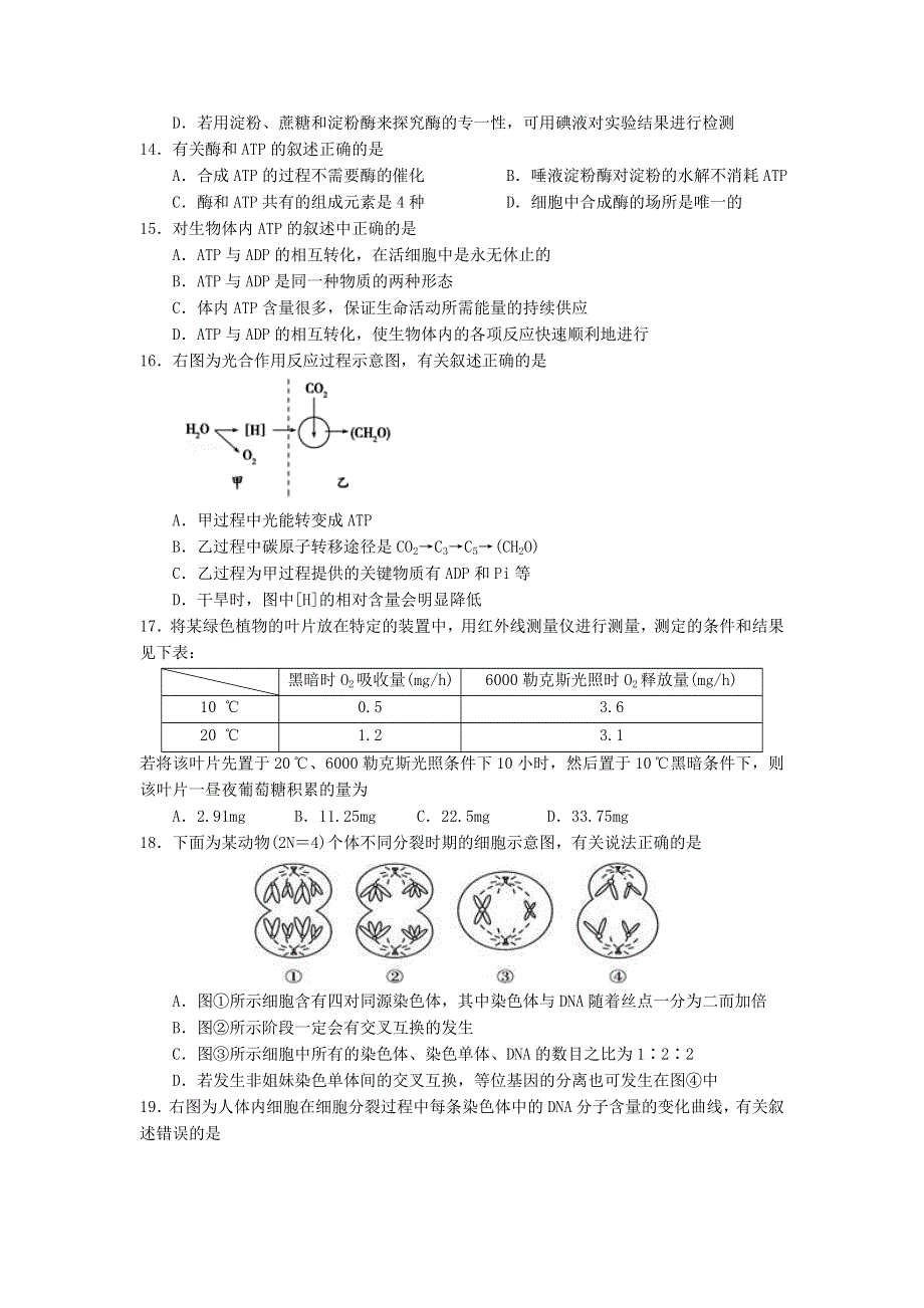 山东省潍坊市昌乐二中2019届高三上学期期中考试生物试题 WORD版含答案.doc_第3页