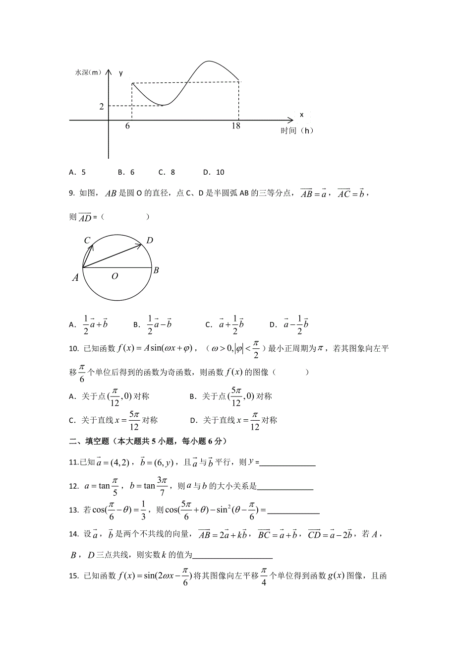 吉林省德惠市实验中学2016-2017学年高一下学期第一次月考数学（文）试题 WORD版缺答案.doc_第2页