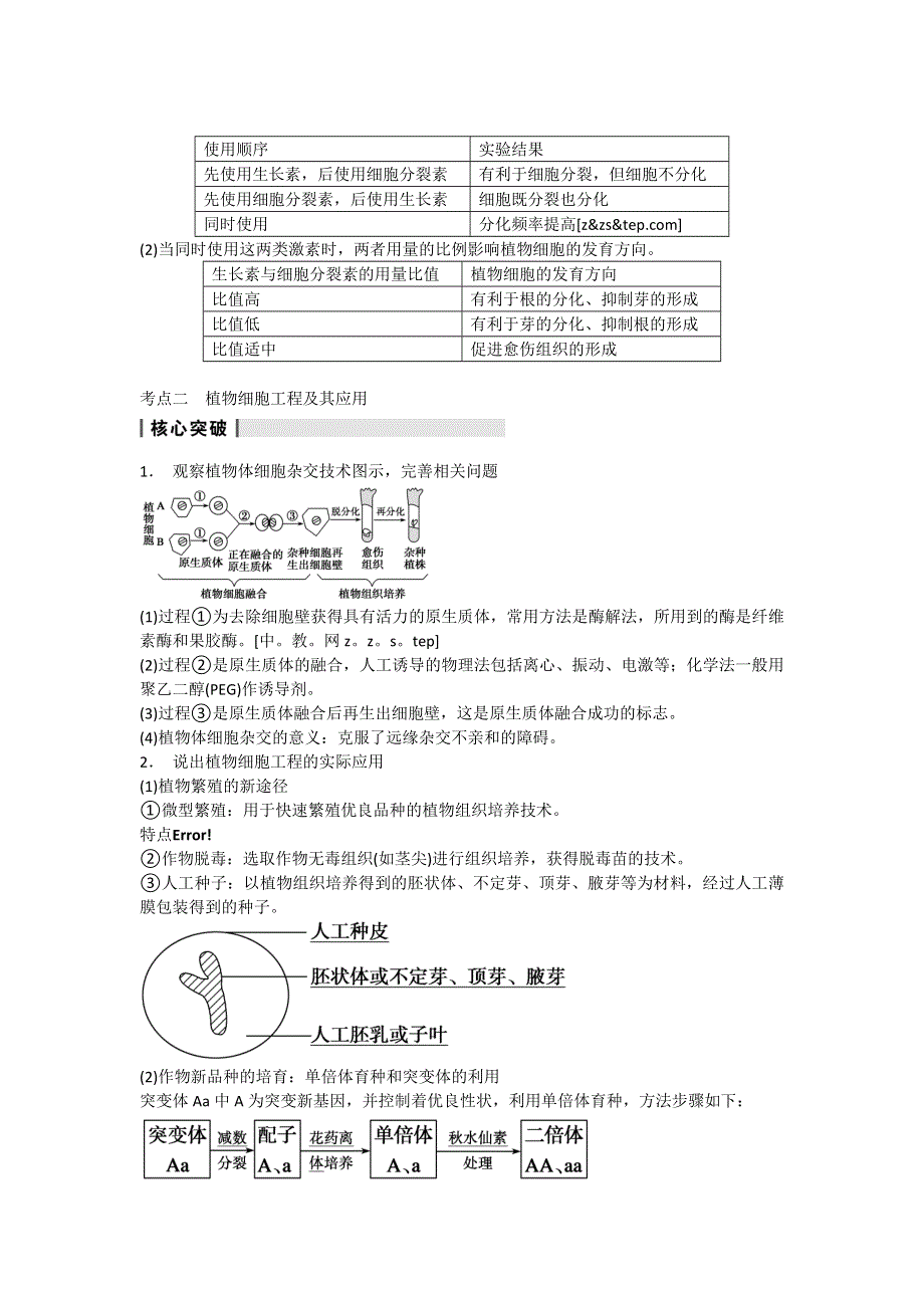 2014届高三人教版生物一轮复习教学案 10.38细胞工程.doc_第3页