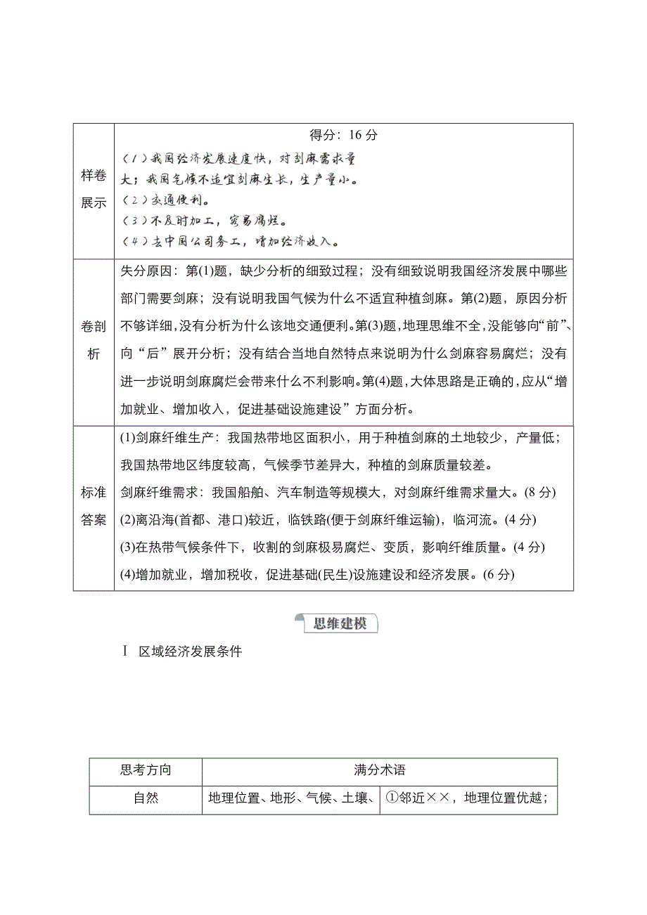 2021新高考地理选择性考试人教版一轮复习学案：规范答题15　区域经济发展类综合题 WORD版含解析.doc_第2页