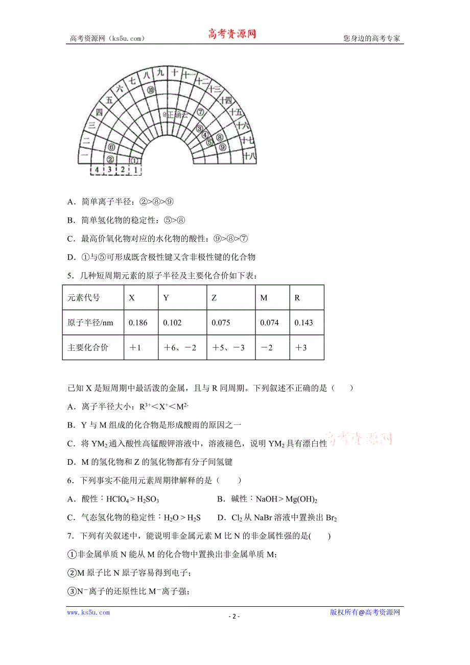 吉林省延边市长白山第一高级中学2019-2020学年高一下学期验收考试化学试题 WORD版含答案.doc_第2页